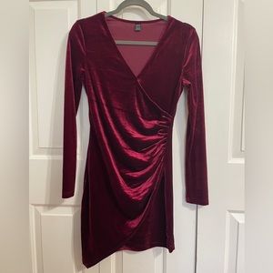 SHEIN Long Sleeve Velvet Dress